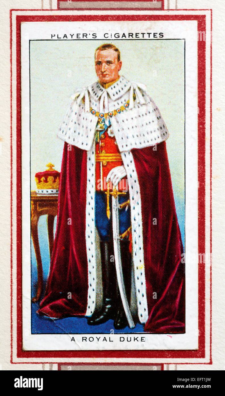 Player`s cigarette card - A Royal Duke Stock Photo